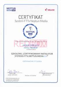 Certyfikat 1 CELCO AIR REDBOX