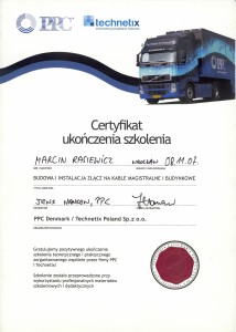 Certyfikat 1 Technetix Marcin Rasiewicz